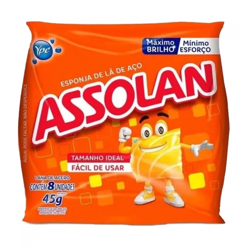 ESPONJA LÃ DE AÇO ASSOLAN 20/45 GR