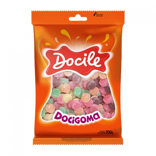 BALA DOCIGOMA TUBO SORTIDO DOCILE 700 GR