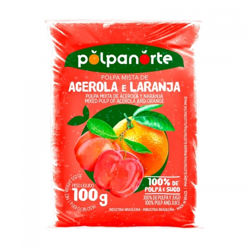 POLPA CONGELADO NORTE ACEROLA COM LARANJA 10/100G