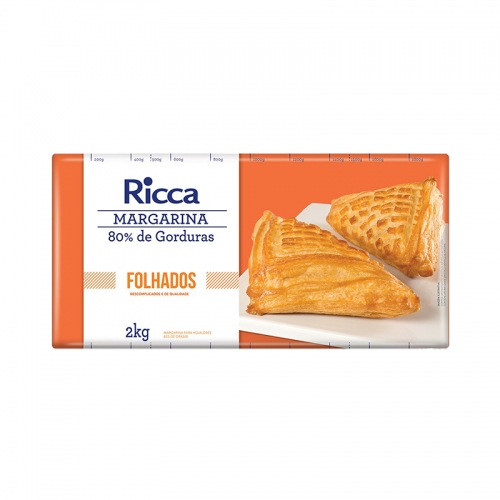 MARGARINA RICCA FOLHADA BLOCO 2 KG	