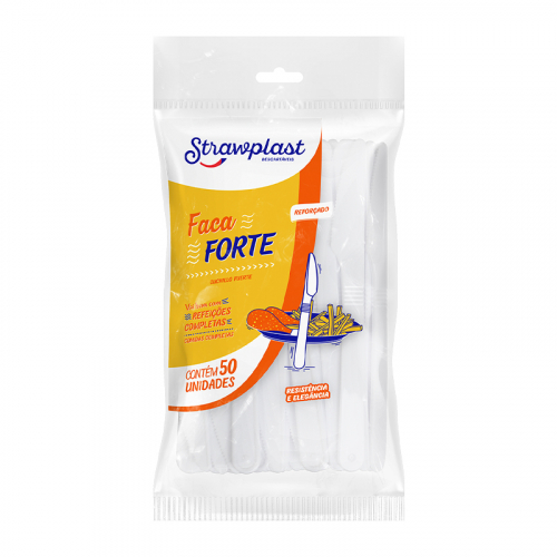 FACA REFEIÇÃO FORTE STRAWPLAST 50 UNIDADE