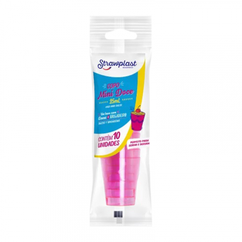 COPO MINI P/DOCE NEON ROSA 25 ML 10 UND