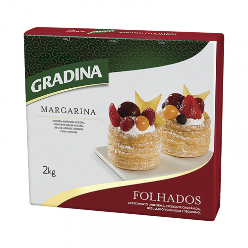 MARGARINA GRADINA FOLHADA PLACA 2 KG