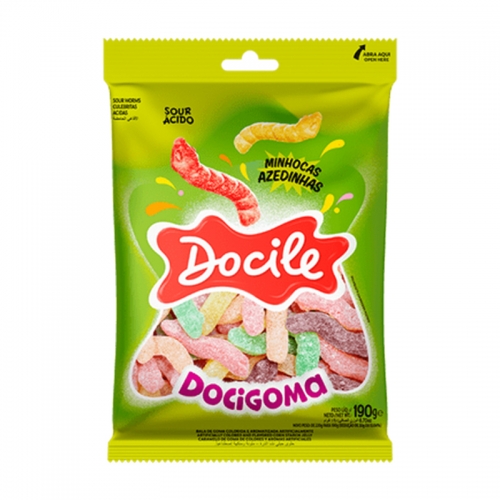 BALA DOCIGOMA MINHOCAS DOCILE 190 GR