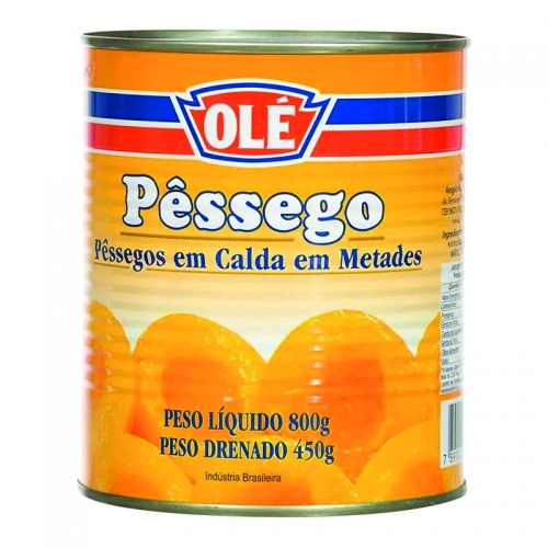 PESSEGO EM CALDA METADES OLÉ 450 GR