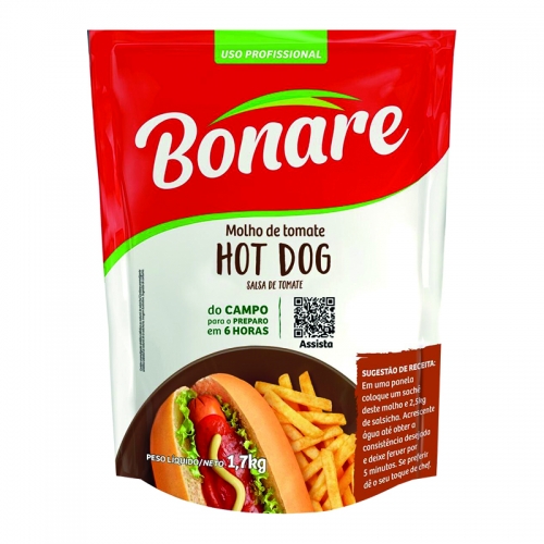 MOLHO TOMATE HOT DOG BONARE POUCH 1,7 KG