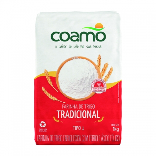 Farinha de Trigo Especial Coamo Tipo 1 Papel - 10 und. de 1kg
