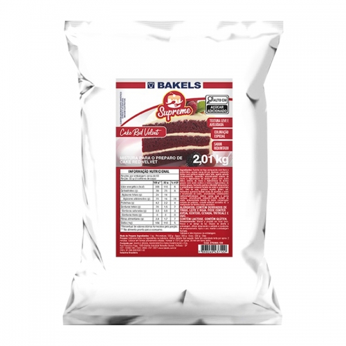 MISTURA BOLO RED VELVET BAKELS PACOTE 2,01 KG