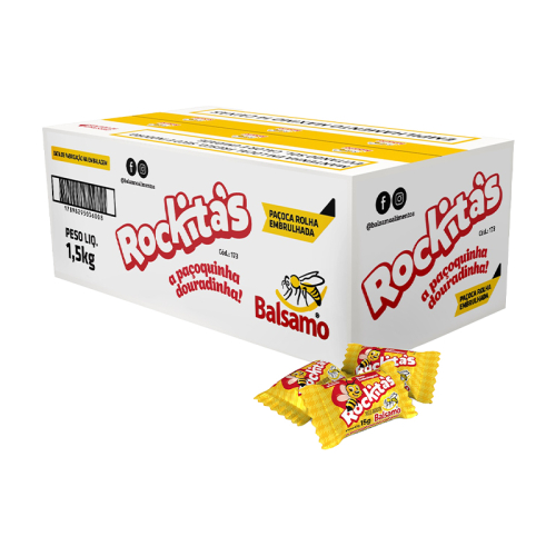 PAÇOCA ROLHA EMBRULHADA ROCKITAS 100 UNIDADE