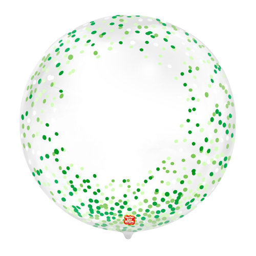 BALÃO META SÃO ROQUE BOLHA CONFETE VERDE 61CM