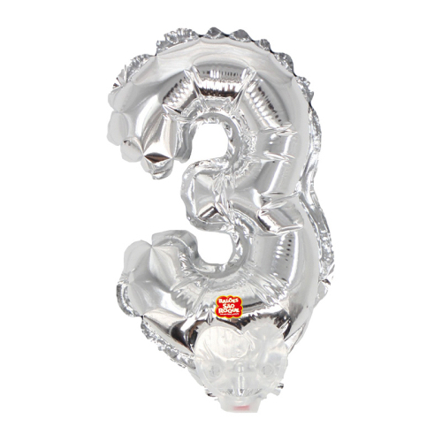 BALÃO META SÃO ROQUE PRATA N3 13 CM