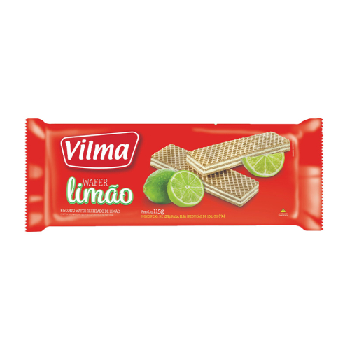 BISCOITO WAFER LIMÃO VILMA 40/115 GR