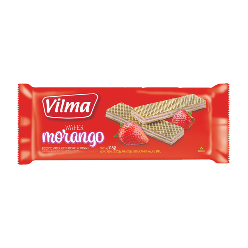 BISCOITO WAFER MORANGO VILMA 40/115 GR