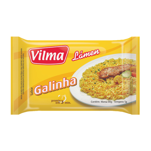MACARRÃO INSTANTÂNEO LÁMEN GALINHA VILMA 50/85 GR