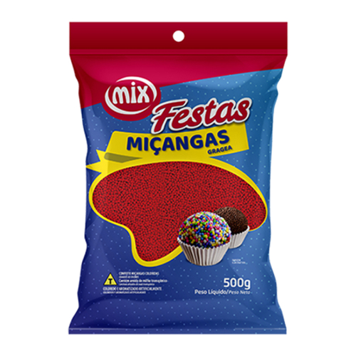 CONFEITO MIÇANGA MIX VERMELHO 500 GR
