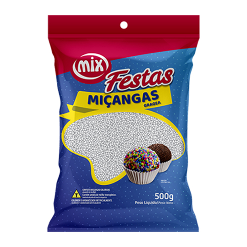 CONFEITO MIÇANGA MIX BRANCO 500 GR