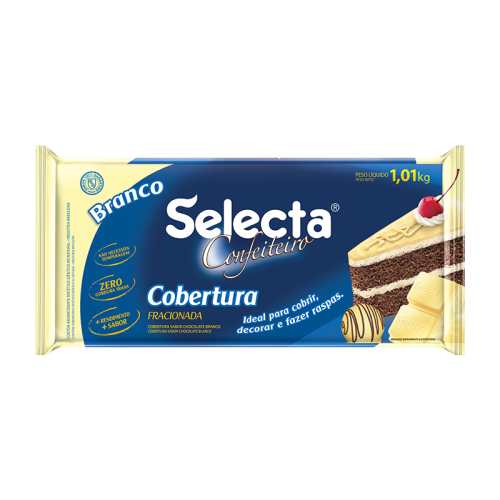 COBERTURA PARA TAÇAS 1,01KG CHOCOLATE BRANCO SELECTA