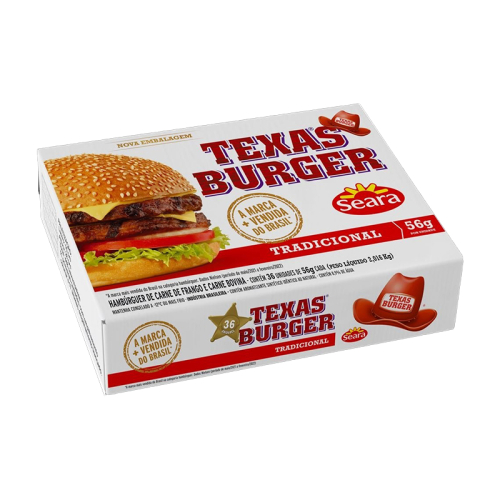 Hambúrguer Misto Texas - Caixa com 36 unidades de 56grs