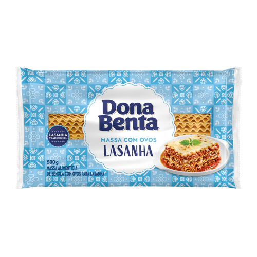 Lasanha Ovos Dona Benta - 20 uni de 500 grs
