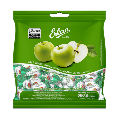 BALA MACIA ERLAN MAÇÂ VERDE 500 GR