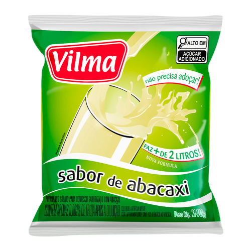 Refresco Vilma Sabor Abacaxi - Fardo 12 uni. de 240grs