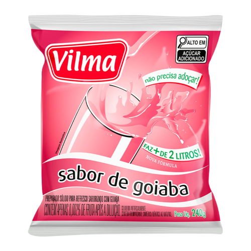 Refresco Vilma Sabor Goiaba - Fardo 12 uni. de 240grs