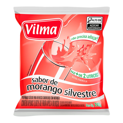 Refresco Vilma Sabor Morango Silvestre - Fardo 12 uni. de 240grs