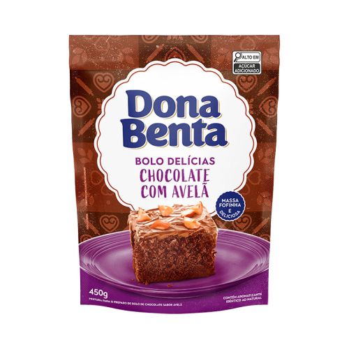 MISTURA BOLO DONA BENTA 12/450G CHOCOLATE  AVELÃ