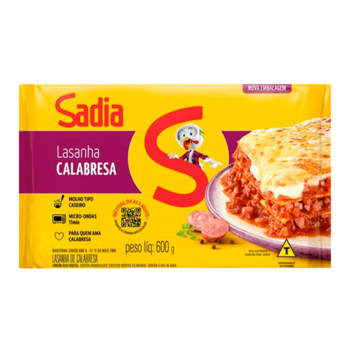 LASANHA CALABRESA SADIA 6/600 GR