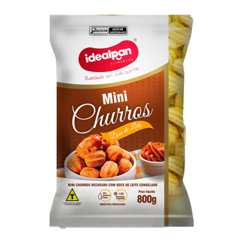 CHURROS CONGELADO DOCE LEITE IDEALPAN 12/800 