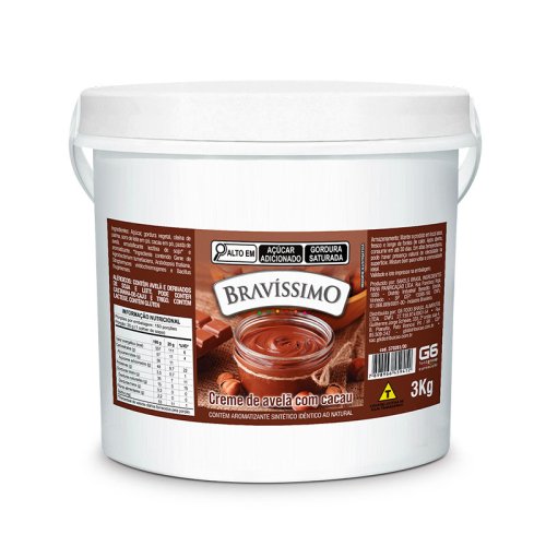 CREME DE AVELÃ COM CACAU BRAVÍSSIMO 3 KG