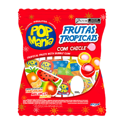 PIRULITO POP MANIA FRUTAS TROPIC 500 GR