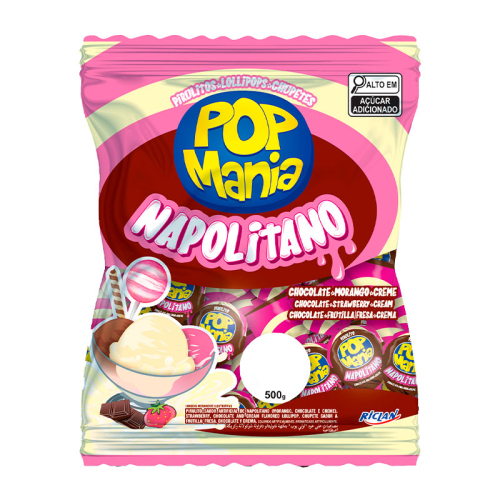 PIRULITO POP MANIA NAPOLITANO 500 GR 