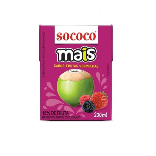 AGUA COCO MAIS FRUTAS VERMELHAS 24/200ML