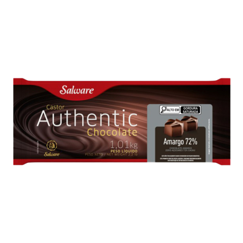 BARRA CHOC AUTHENTIC AMARGO 72 1,01 KG