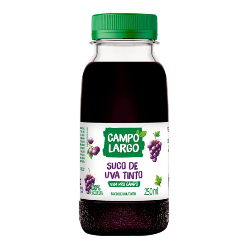 SUCO UVA TINTO CAMPO LARGO PET 12/250 ML