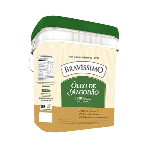 OLEO DE ALGODAO BRAVISSIMO BALDE 15,8 LT