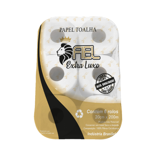 PAPEL TOALHA ROLO FIEL 6/200 METROS