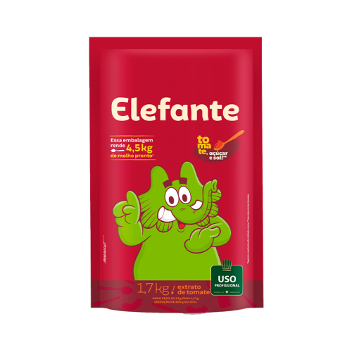 EXTRATO TOMATE ELEFANTE POUCH 1,7 KG