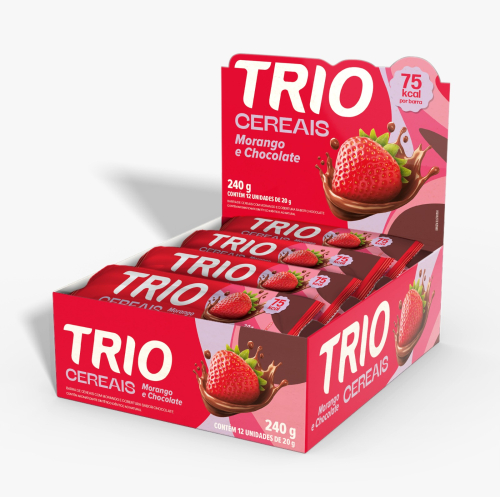 BARRA DE CEREAL TRIO SABOR MORANGO E CHOCOLATE 12 20g