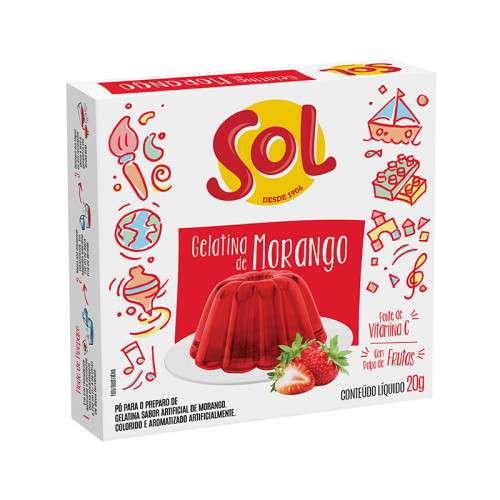 GELATINA MORANGO SOL 20G