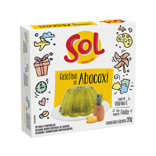 GELATINA ABACAXI SOL 20G