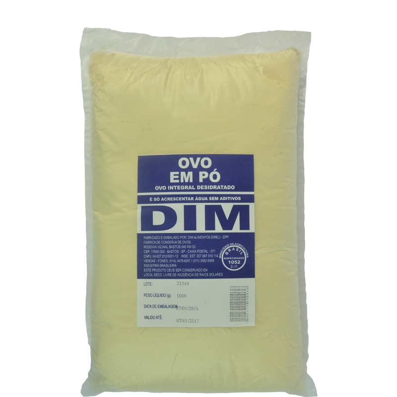 Desidratado Ovo Integral em Pó Dim 1 Kg