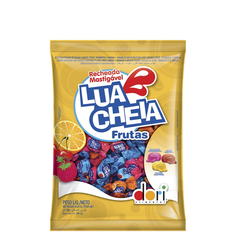 Bala Mastigável Lua Cheia Frutas 600grs