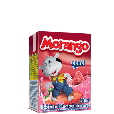 Bebida Láctea Morango Cemil - caixa com 27 uni. de 200ml