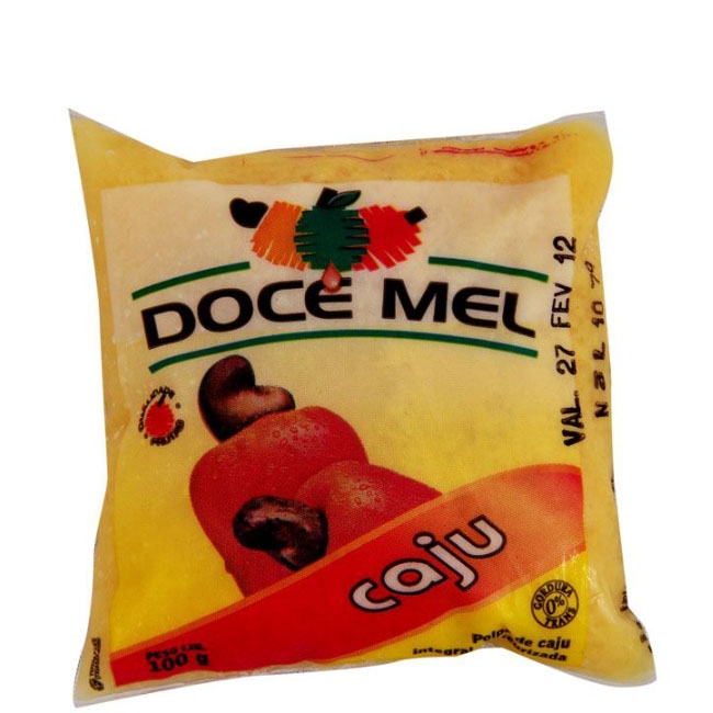 Polpa de Fruta Doce Mel Caju - Pacote de 10 unidades de 100grs