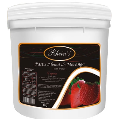 Pasta Alemã Morango Rhein's 4kg