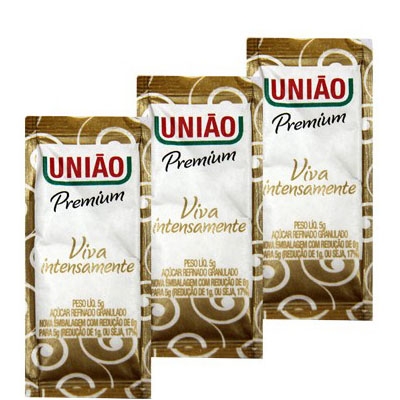 Sachet  Açúcar Premium União - Caixa com 400 unidades de 5grs