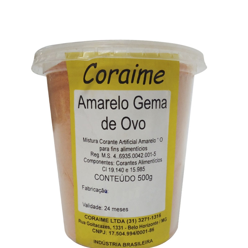 Corante em Pó Amarelo Gema 500grs Coraime