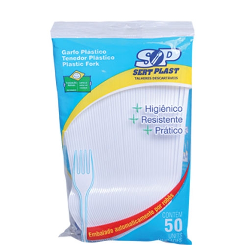 Garfo Refeição Sert Plast 50 uni.